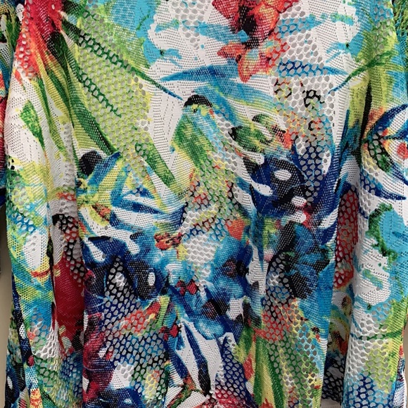 EUC Peck&Peck Double Layered Tropical Print Top XL - Picture 2 of 8